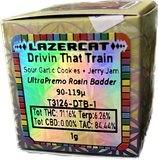 Lazercat™️ (Drivin That Train) 1g Live Rosin Jar 90-119u