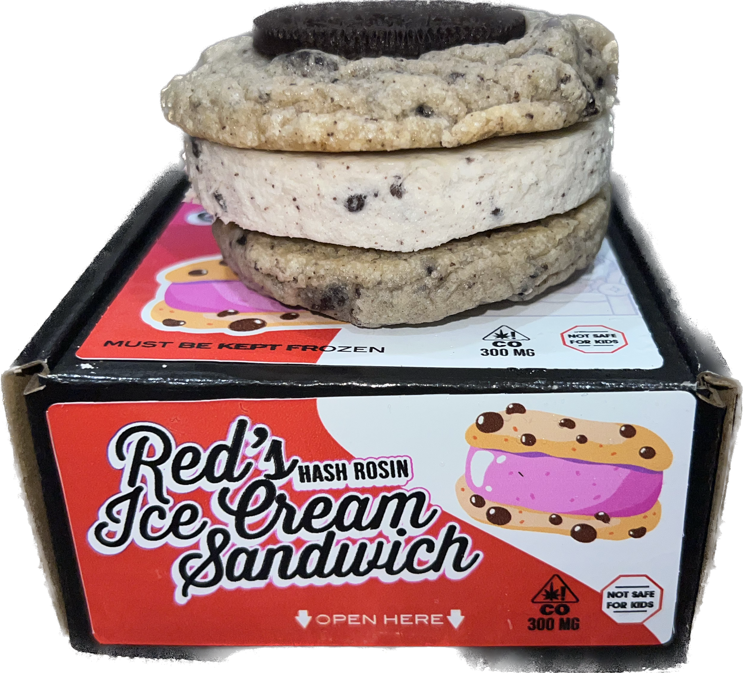 Red's Hash Rosin Ice Cream Sandwich (Oreo Cakester - 300mg)